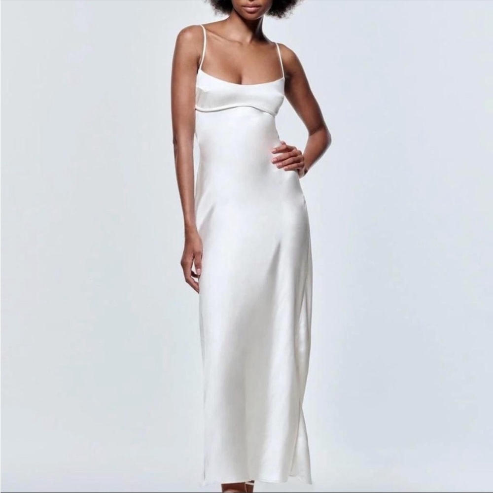 Zara Satin White Dress